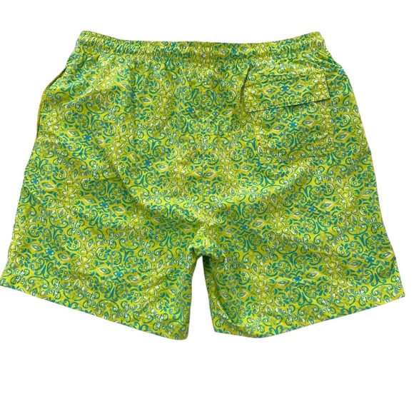 J. McLaughlin Swim Trunks Lined Yellow Green Size Large Beach Shorts - Picture 5 of 9